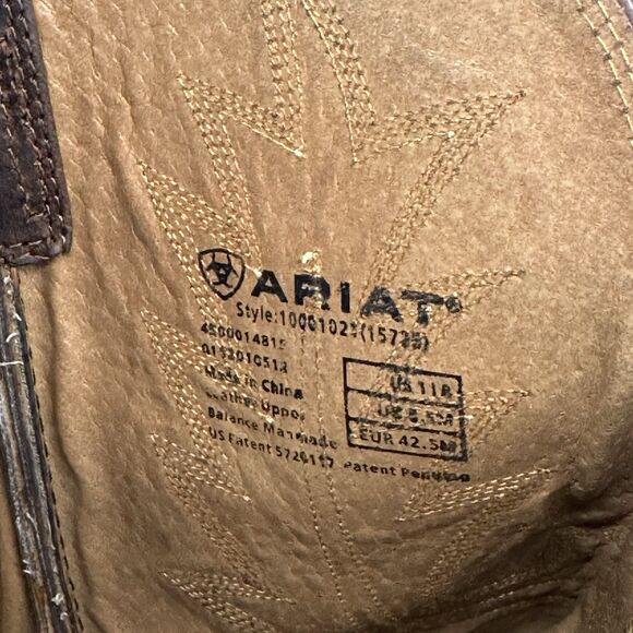 Ariat Heritage R Toe Western Leather Boot Women's Sz 11B Cowgirl Distress Brown - Picture 11 of 14